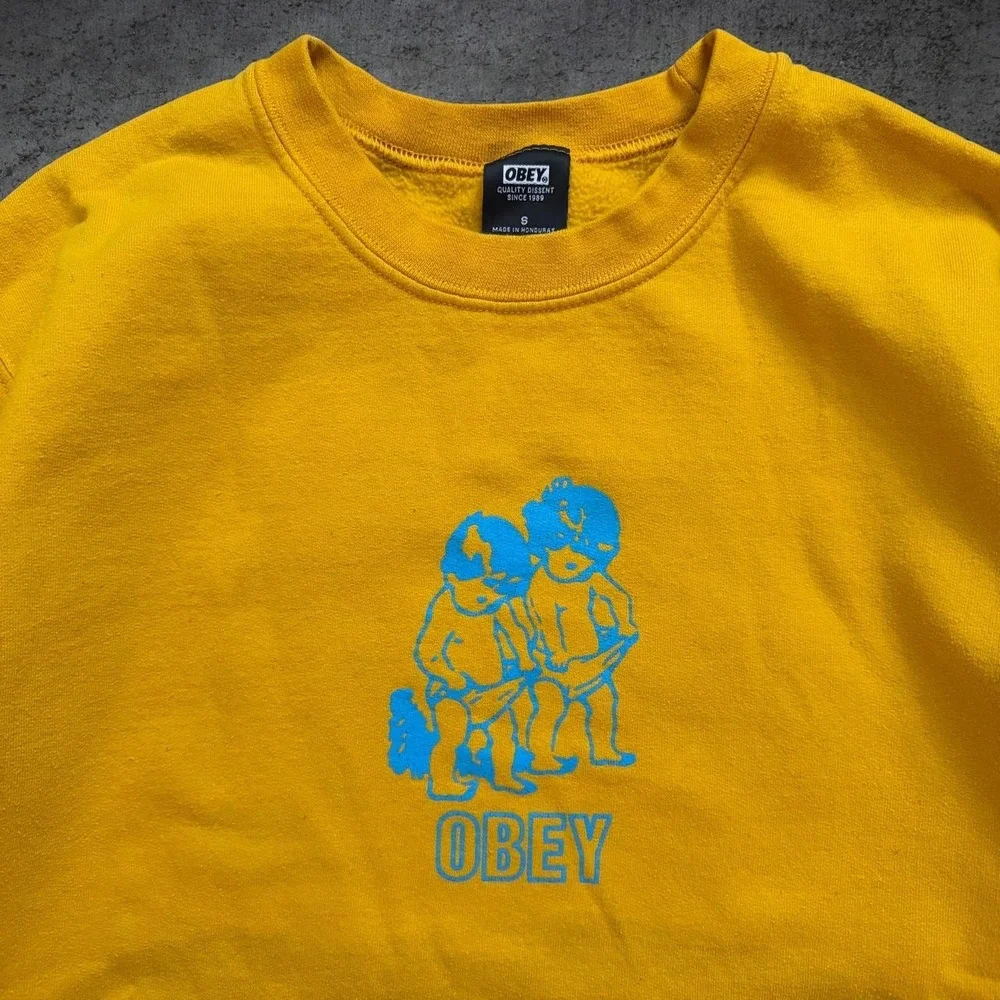 Obey International Funny Babies Pullover Crewneck Sweater Size Small Skate